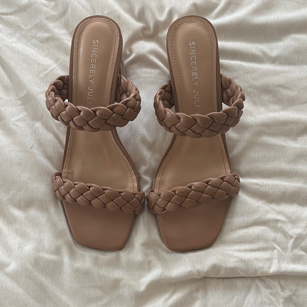 SINCERELY JULES- Tan Braided Heeled Sandals